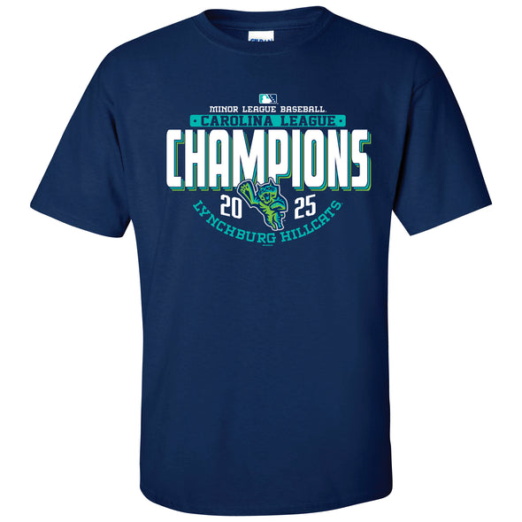 Lynchburg Hillcats 2025 Carolina League Champions Navy Tee